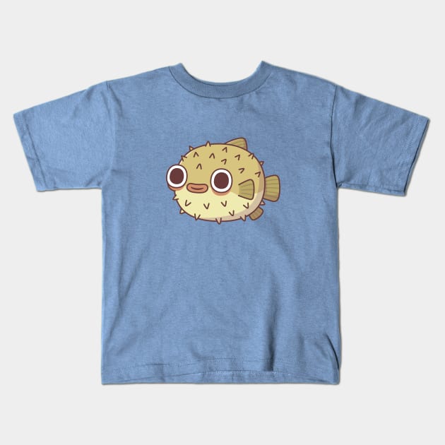 Cute Puffer Fish Kids T-Shirt by rustydoodle